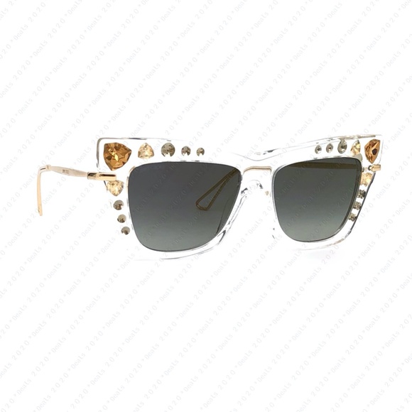 Jimmy Choo Bee/S REJFQ 55mm Crystal Gold Sunglasses - Picture 8 of 10